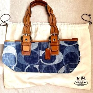 Denim coach purse